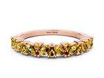 Marquise and Round Yellow Sapphire Vine Eternity Band in Rose gold with Prong Setting