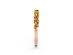 Marquise and Round Yellow Sapphire Vine Eternity Band in Rose gold with Prong Setting_2
