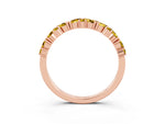 Marquise and Round Yellow Sapphire Vine Eternity Band in Rose gold with Prong Setting_3