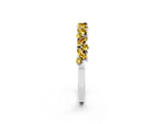 Marquise and Round Yellow Sapphire Vine Eternity Band in Silver with Prong Setting_2