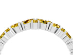 Marquise and Round Yellow Sapphire Vine Eternity Band in Silver with Prong Setting_4