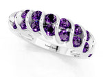 Multi-Row Round Amethyst Band in Silver with Channel Setting_1