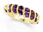 Multi-Row Round Amethyst Band in Yellow gold with Channel Setting_1