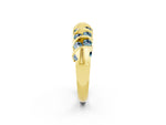 Multi-Row Round Aquamarine Band in Yellow gold with Channel Setting_2