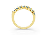 Multi-Row Round Aquamarine Band in Yellow gold with Channel Setting_3