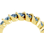 Multi-Row Round Aquamarine Band in Yellow gold with Channel Setting_4