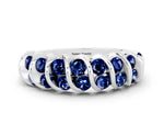 Multi-Row Round Blue Sapphire Band in Platinum with Channel Setting