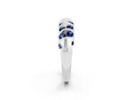 Multi-Row Round Blue Sapphire Band in Platinum with Channel Setting_2