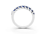 Multi-Row Round Blue Sapphire Band in Platinum with Channel Setting_3