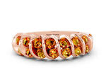 Multi-Row Round Citrine Band in Rose gold with Channel Setting