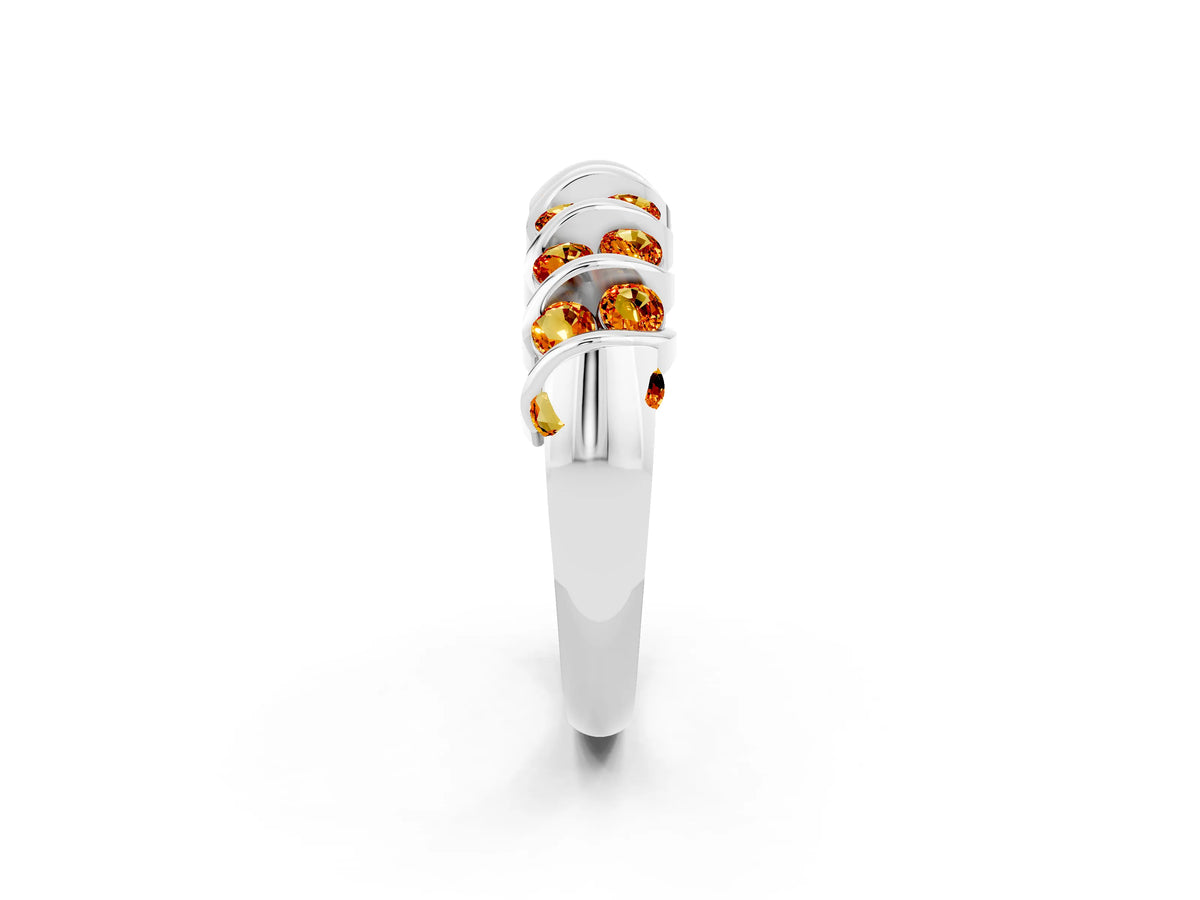 Multi-Row Round Citrine Band in Silver with Channel Setting_2