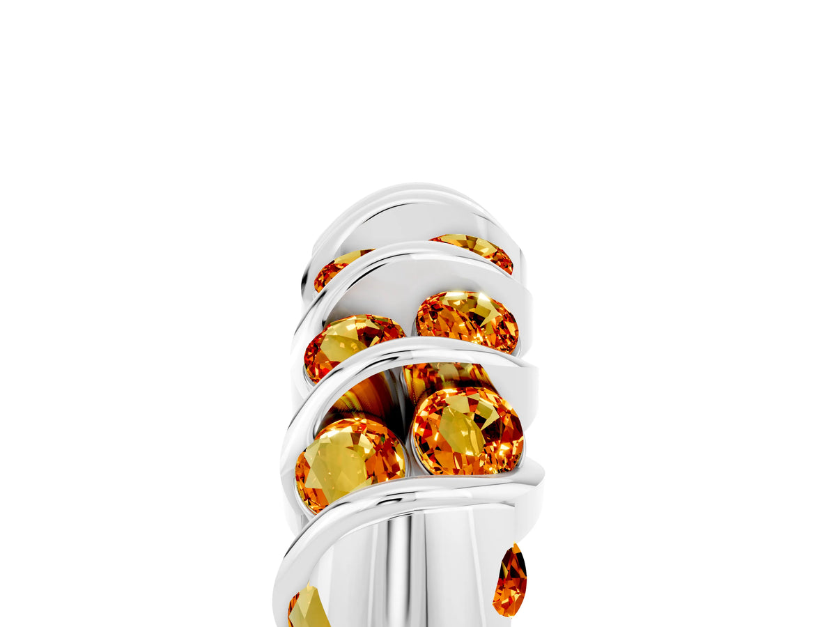 Multi-Row Round Citrine Band in Silver with Channel Setting_5