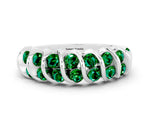 Multi-Row Round Emerald Band in Platinum with Channel Setting