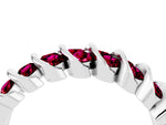 Multi-Row Round Garnet Band in Platinum with Channel Setting_4
