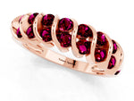 Multi-Row Round Garnet Band in Rose gold with Channel Setting_1