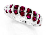 Multi-Row Round Garnet Band in Silver with Channel Setting_1