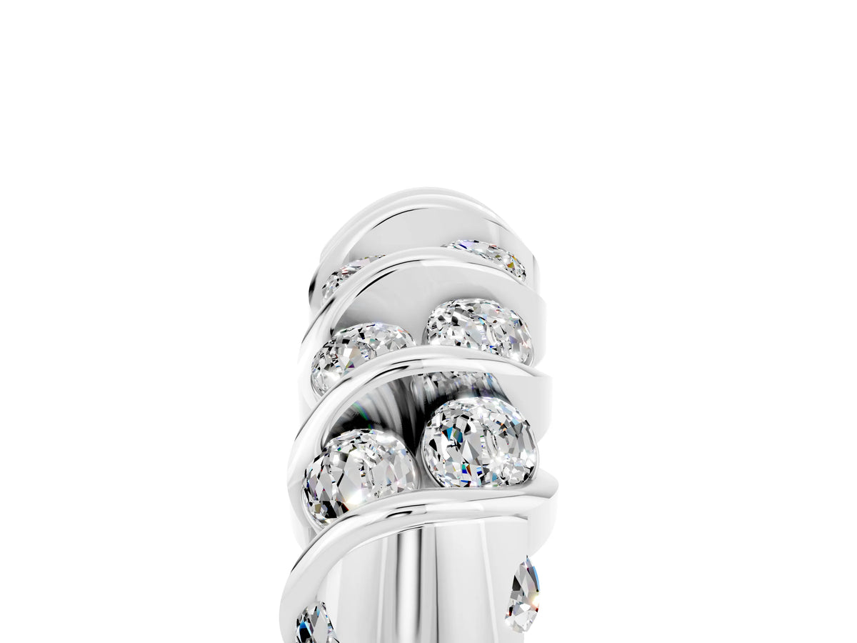 Multi-Row Round Moissanite Band in Silver with Channel Setting_5