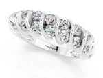 Multi-Row Round Moissanite Band in White gold with Channel Setting_1