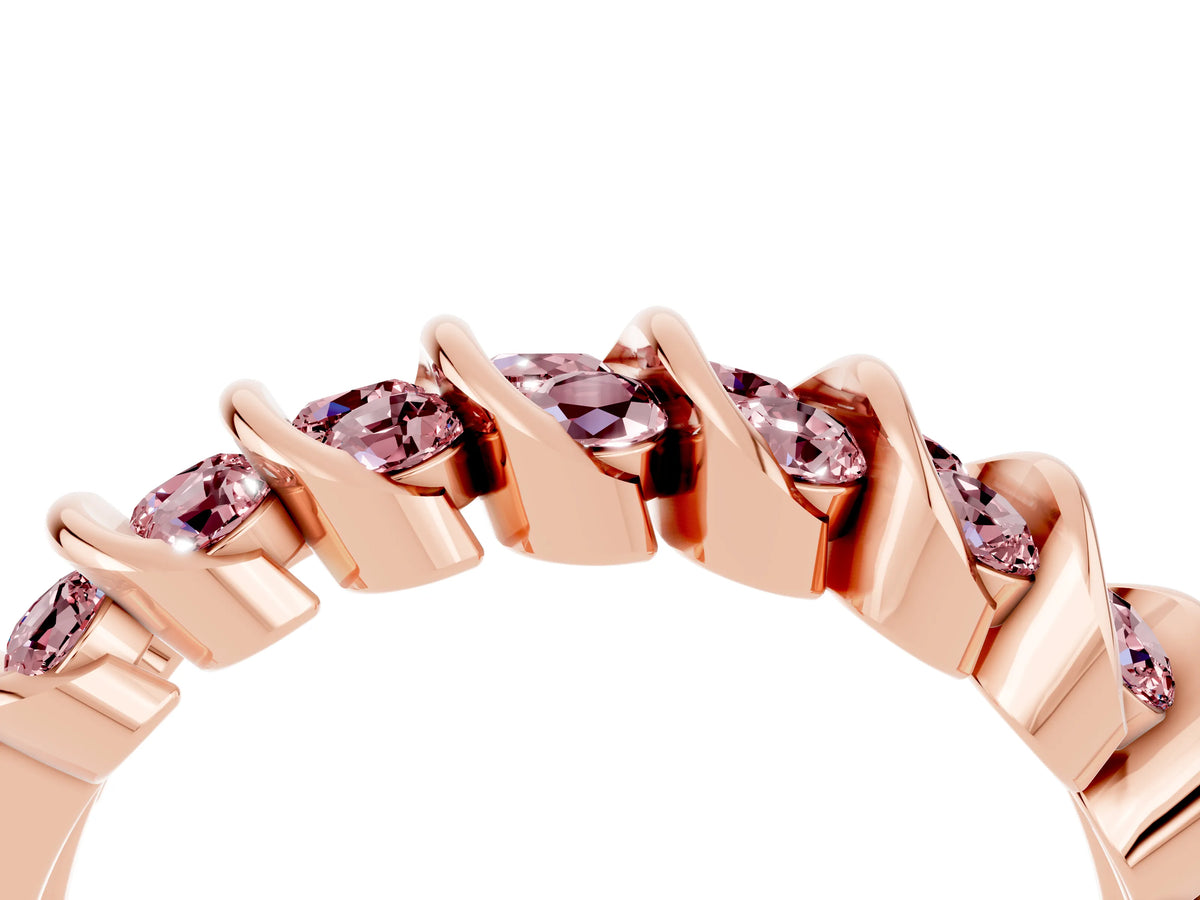 Multi-Row Round Morganite Band in Rose gold with Channel Setting_4