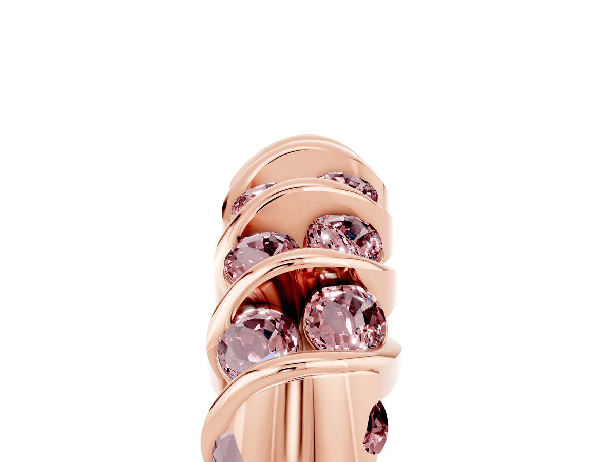 Multi-Row Round Morganite Band in Rose gold with Channel Setting_5