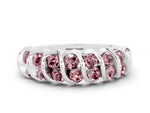 Multi-Row Round Morganite Band in White gold with Channel Setting