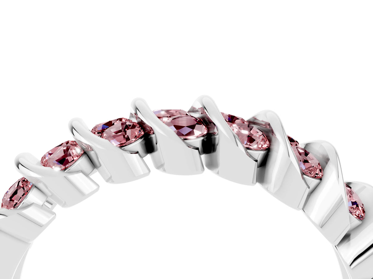 Multi-Row Round Morganite Band in White gold with Channel Setting_4