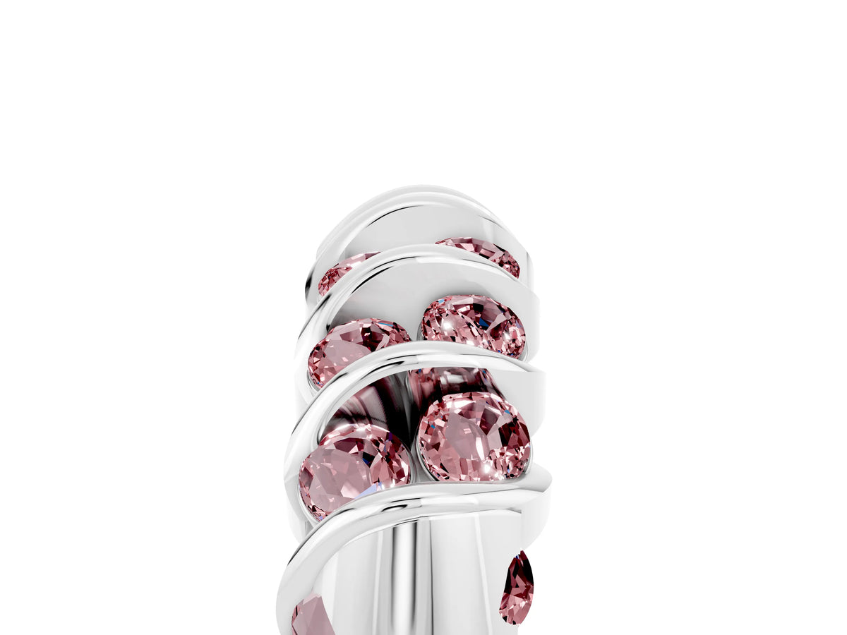 Multi-Row Round Morganite Band in White gold with Channel Setting_5