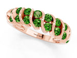 Multi-Row Round Peridot Band in Rose gold with Channel Setting_1