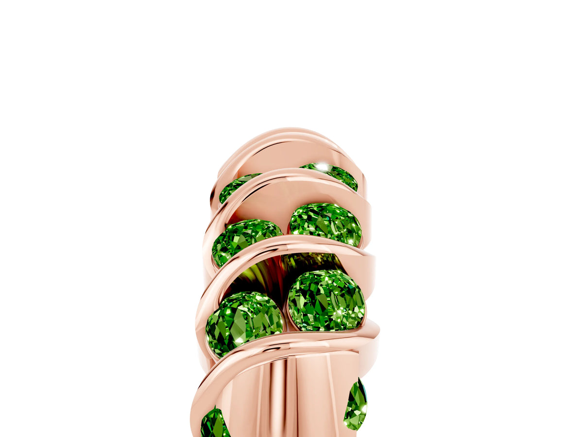 Multi-Row Round Peridot Band in Rose gold with Channel Setting_5