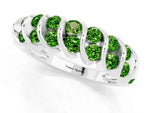 Multi-Row Round Peridot Band in Silver with Channel Setting_1