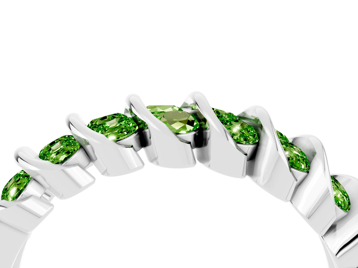 Multi-Row Round Peridot Band in Silver with Channel Setting_4