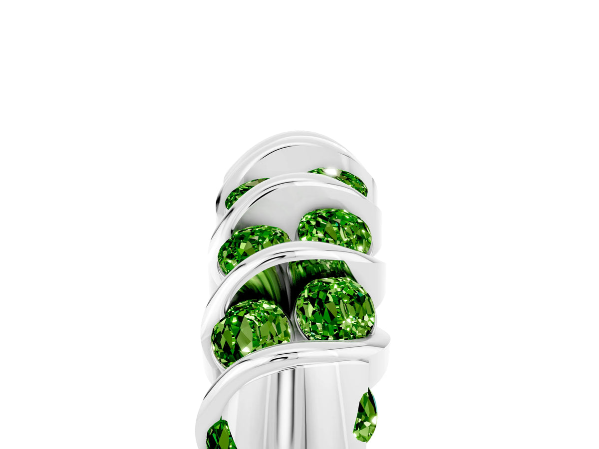Multi-Row Round Peridot Band in White gold with Channel Setting_5