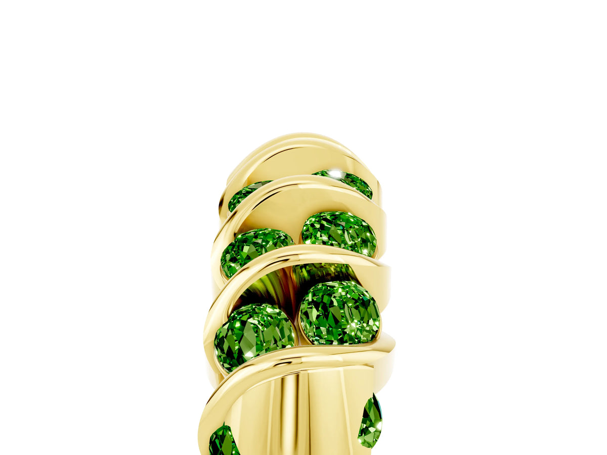 Multi-Row Round Peridot Band in Yellow gold with Channel Setting_5