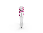 Multi-Row Round Pink Sapphire Band in Silver with Channel Setting_2
