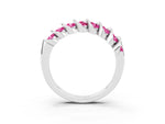 Multi-Row Round Pink Sapphire Band in Silver with Channel Setting_3