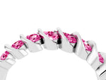 Multi-Row Round Pink Sapphire Band in Silver with Channel Setting_4