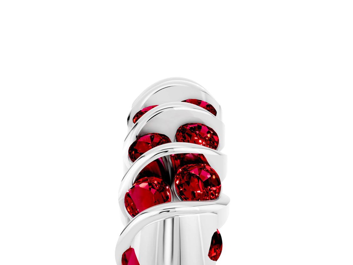 Multi-Row Round Ruby Band in Platinum with Channel Setting_5