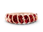 Multi-Row Round Ruby Band in Rose gold with Channel Setting