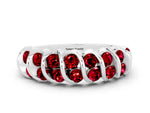 Multi-Row Round Ruby Band in White gold with Channel Setting