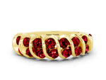 Multi-Row Round Ruby Band in Yellow gold with Channel Setting