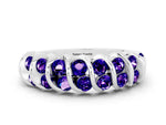 Multi-Row Round Tanzanite Band in Silver with Channel Setting
