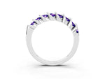 Multi-Row Round Tanzanite Band in Silver with Channel Setting_3