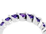 Multi-Row Round Tanzanite Band in White gold with Channel Setting_4