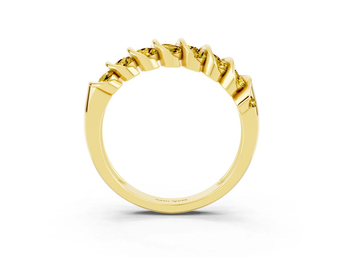 Multi-Row Round Yellow Sapphire Band in Yellow gold with Channel Setting_3