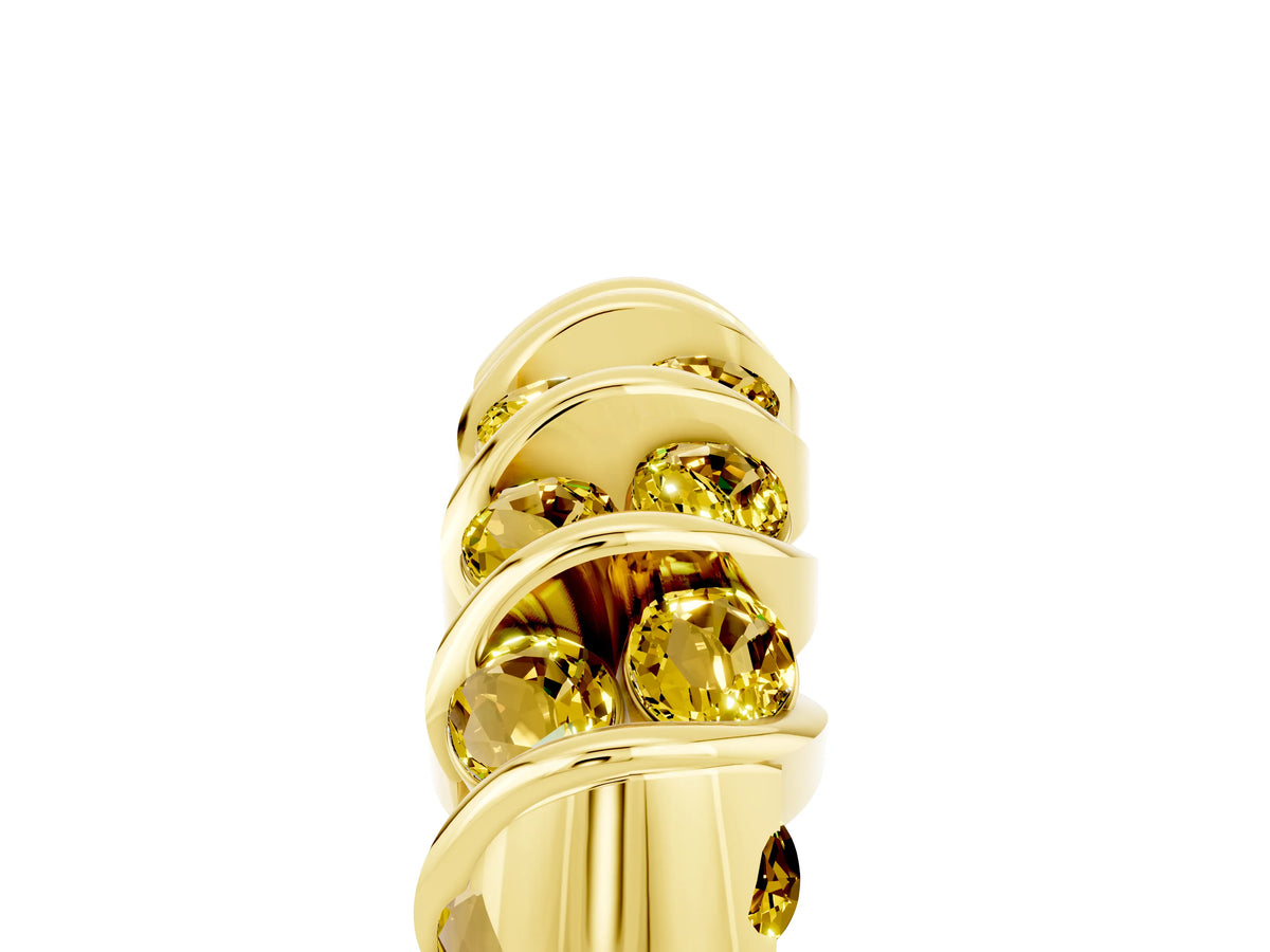 Multi-Row Round Yellow Sapphire Band in Yellow gold with Channel Setting_5