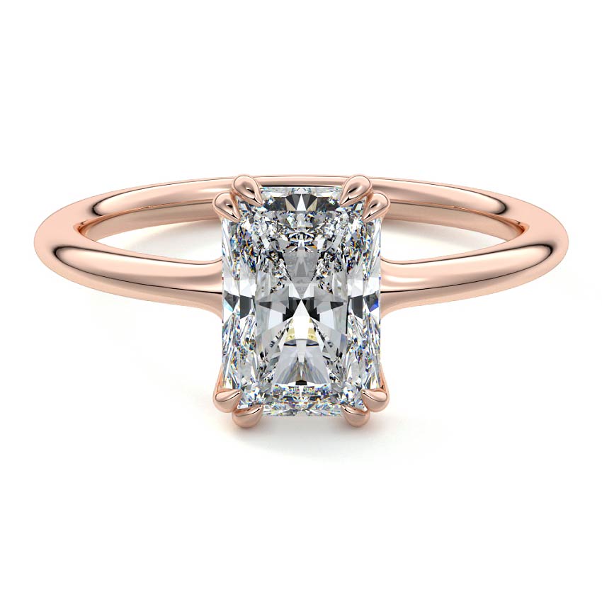 Rose gold Radiant Diamond Solitaire Engagement Ring
