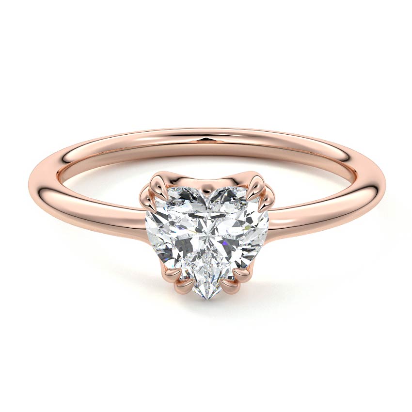Rose gold Heart Diamond Solitaire Engagement Ring