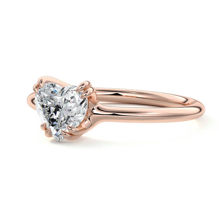 Rose gold Heart Diamond Solitaire Engagement Ring