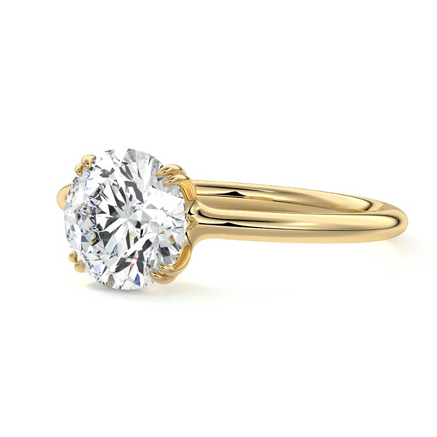 Yellow gold Round Diamond Solitaire Engagement Ring