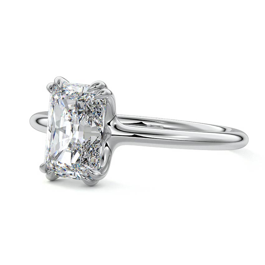 Platinum Radiant Diamond Solitaire Engagement Ring
